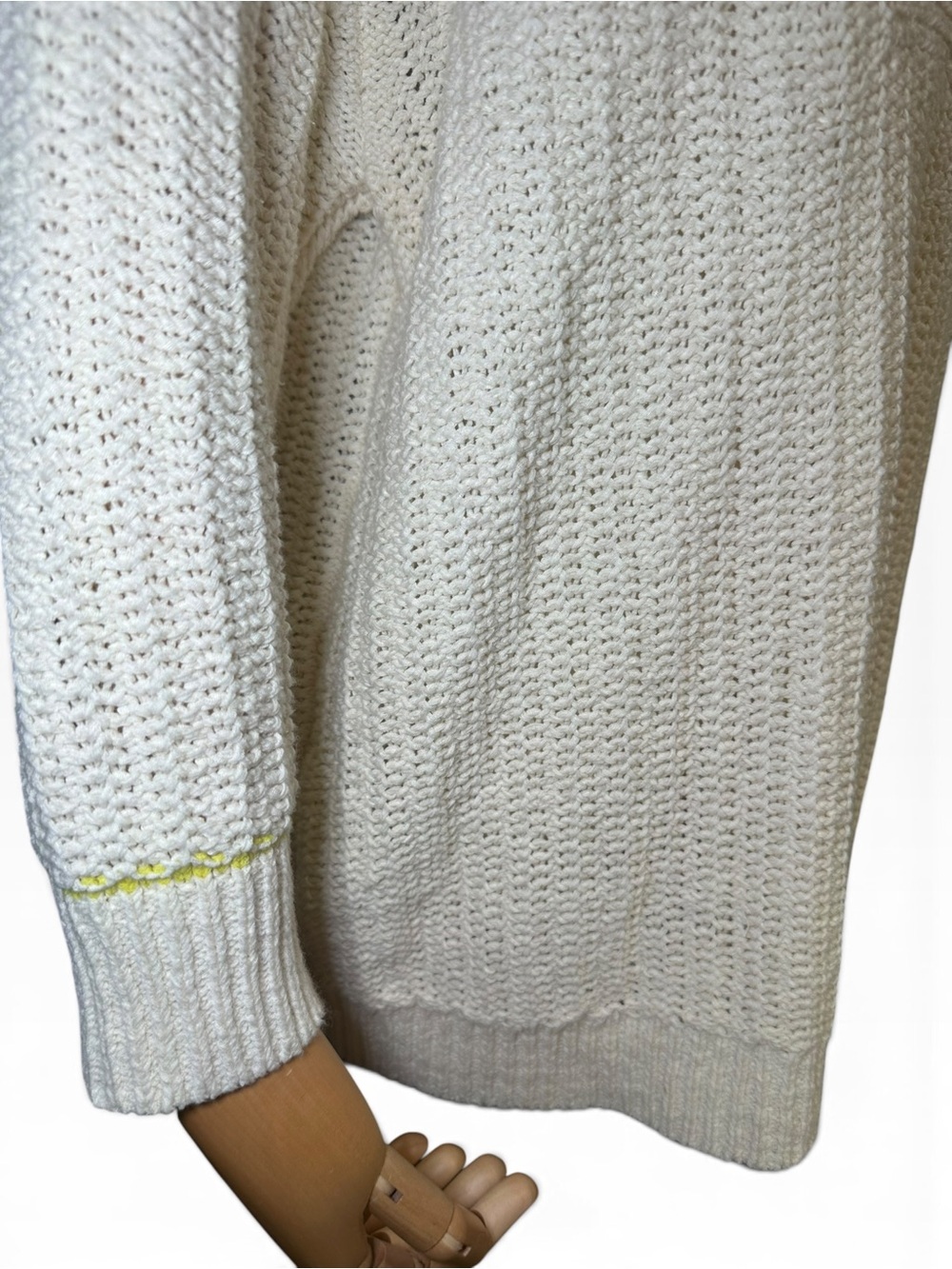 CAbi Ivory V-Neck Knit Croquet Pullover Sweater - Picture 5 of 10